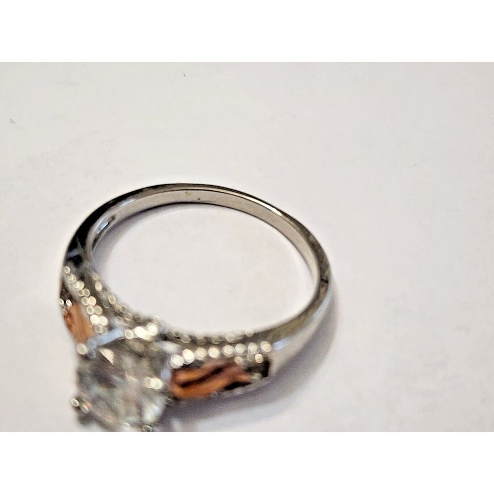 Cubic Zirconia CZ Gold Wings Silver Plated Ring Sz 9 - Picture 7 of 7